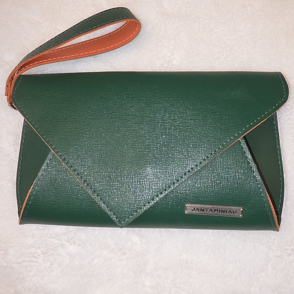 JANTAMINIAU Green And Orange Wristlet